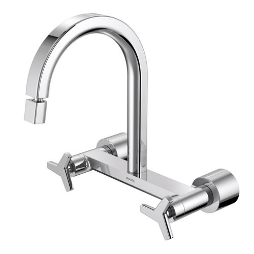 Misturador bica alta de parede para cozinha DocolCity cromado