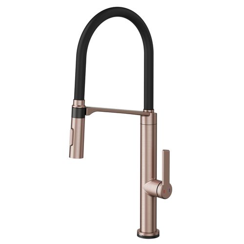 Monocomando de mesa para cozinha Doc Tech cobre escovado com mangueira