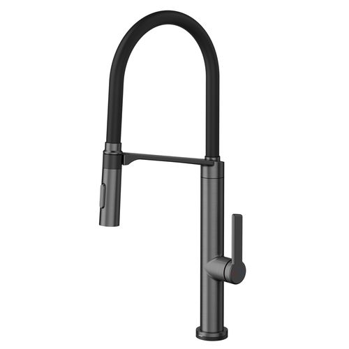 Monocomando de mesa para cozinha Doc Tech cobre escovado com mangueira
