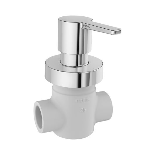 Registro tipo gaveta basetec PVC 1/4 volta de 25mm com acabamento Gali cromado