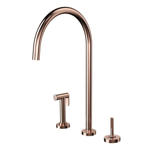 Mist mono Joystick coz de mesa c/ ducha lateral Mix&Match cobre polido